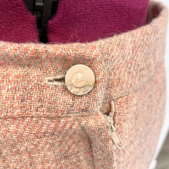 Vintage Pastel Pink Woven Wool Pencil Midi Skirt M - Picture 8 of 8